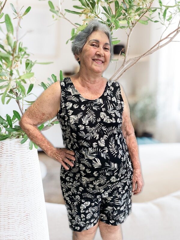 Kit 4 Conjuntos Feminino Senhora Liganete Conjuntinho Estampado Sem Manga - Cores e Estampas Variadas