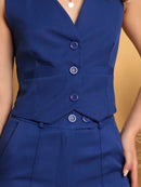 Conjunto Colete com Calça Alfaiataria + BRINDE Colar Ponto de Luz Prata 925