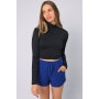 Cropped Tricot Gola Alta Azul