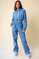 Jaqueta Corta Vento Rosa Com Capuz