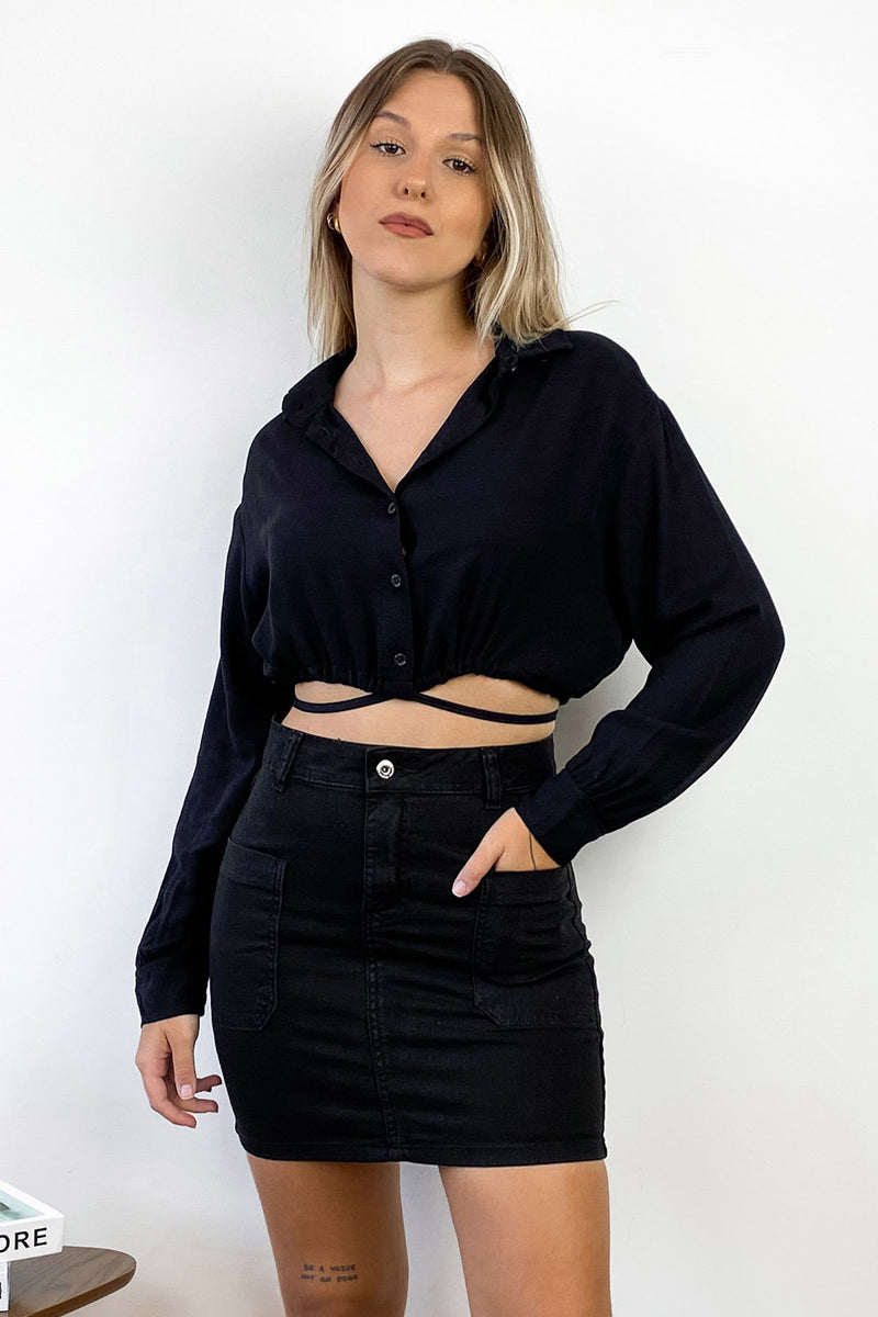 Camisa Cropped com amarração Carmel