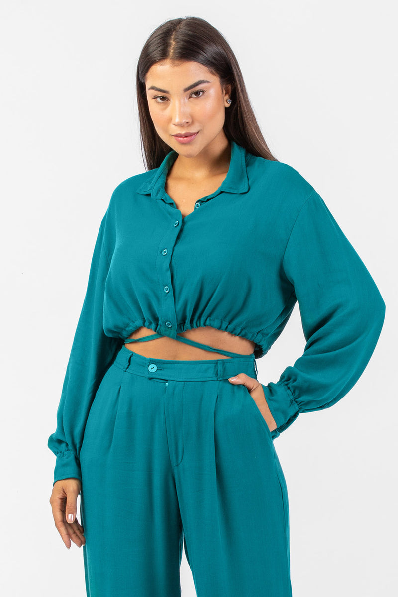 Camisa Cropped com amarração Carmel