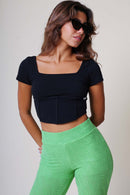 Cropped Corset Linho