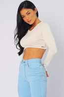 Vestido Manga Longa com Fenda Off White