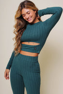 Cropped Manga Longa Touch Lolla Verde