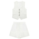 Conjunto Maju em Alfaiataria no Linho - Colete e Short - QUEIMA DE ESTOQUE