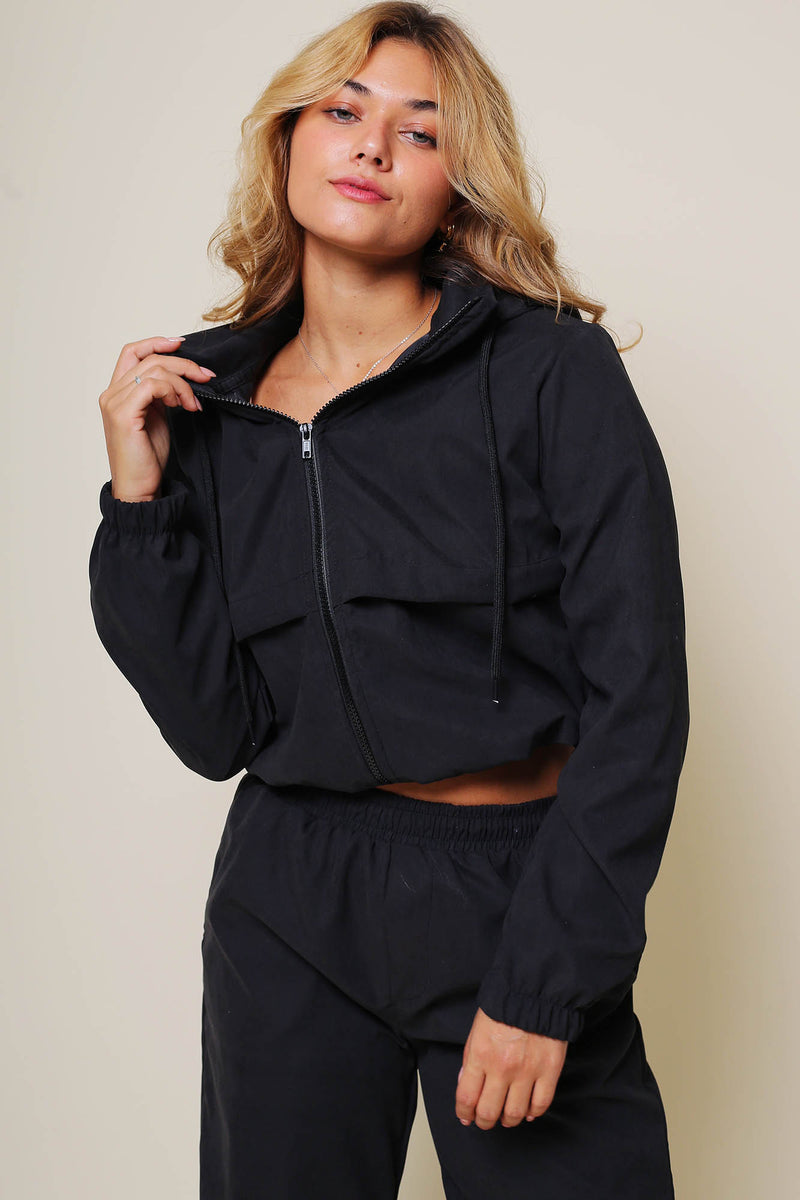 Conjunto Jaqueta Cropped Corta Vento