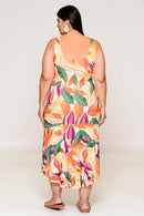 Vestido Valentina Midi Estampado Cru