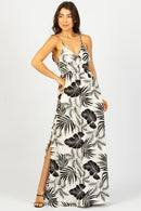 Vestido Longo Estampado Raven Off White