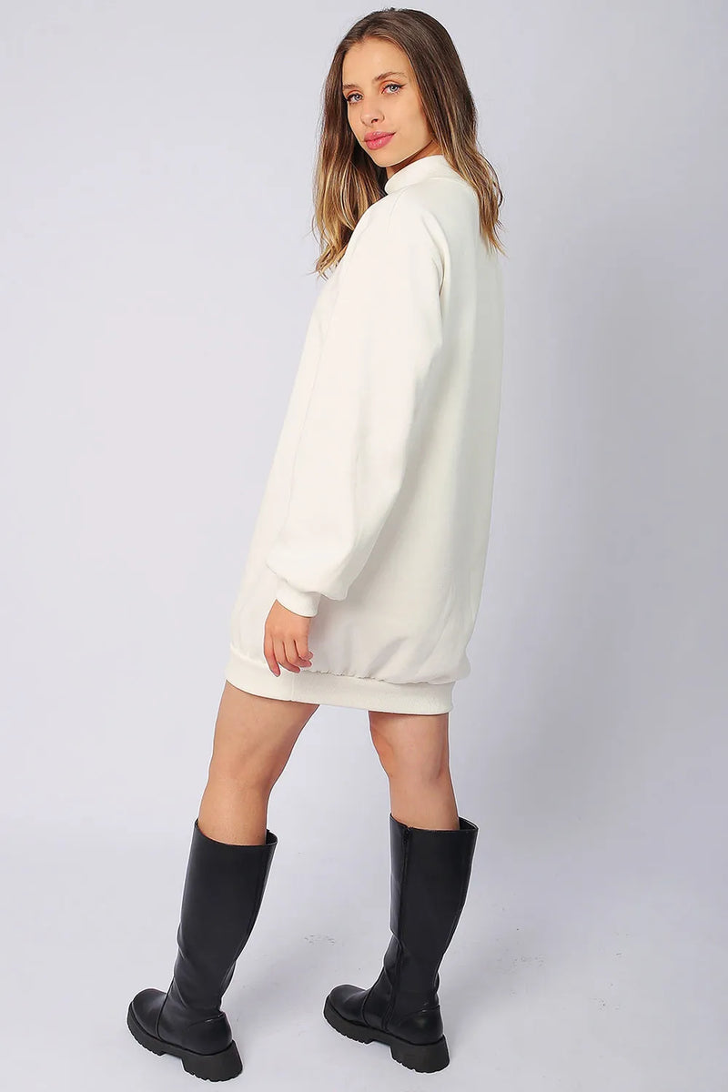 Vestido Moletom Oversize Off White