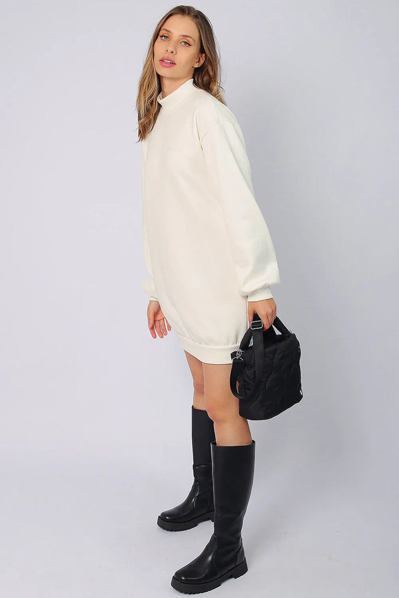 Vestido Moletom Oversize Off White