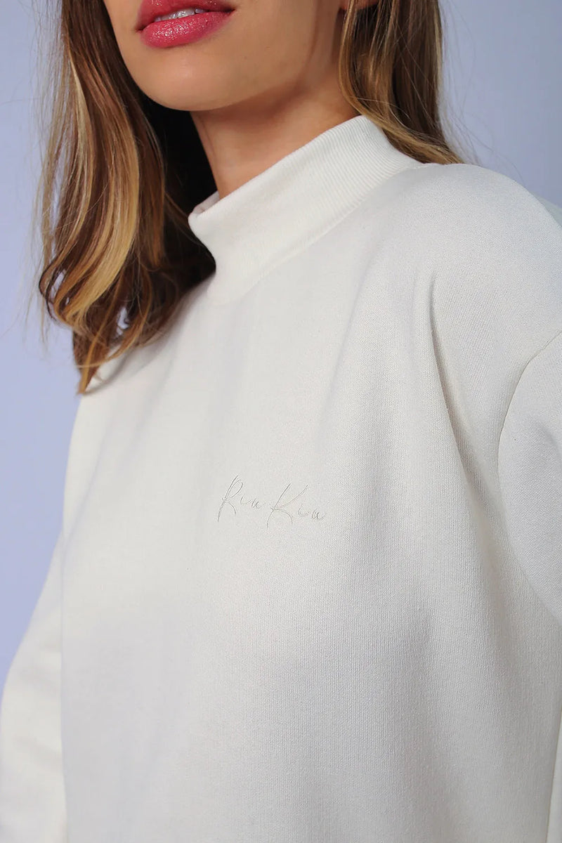 Vestido Moletom Oversize Off White